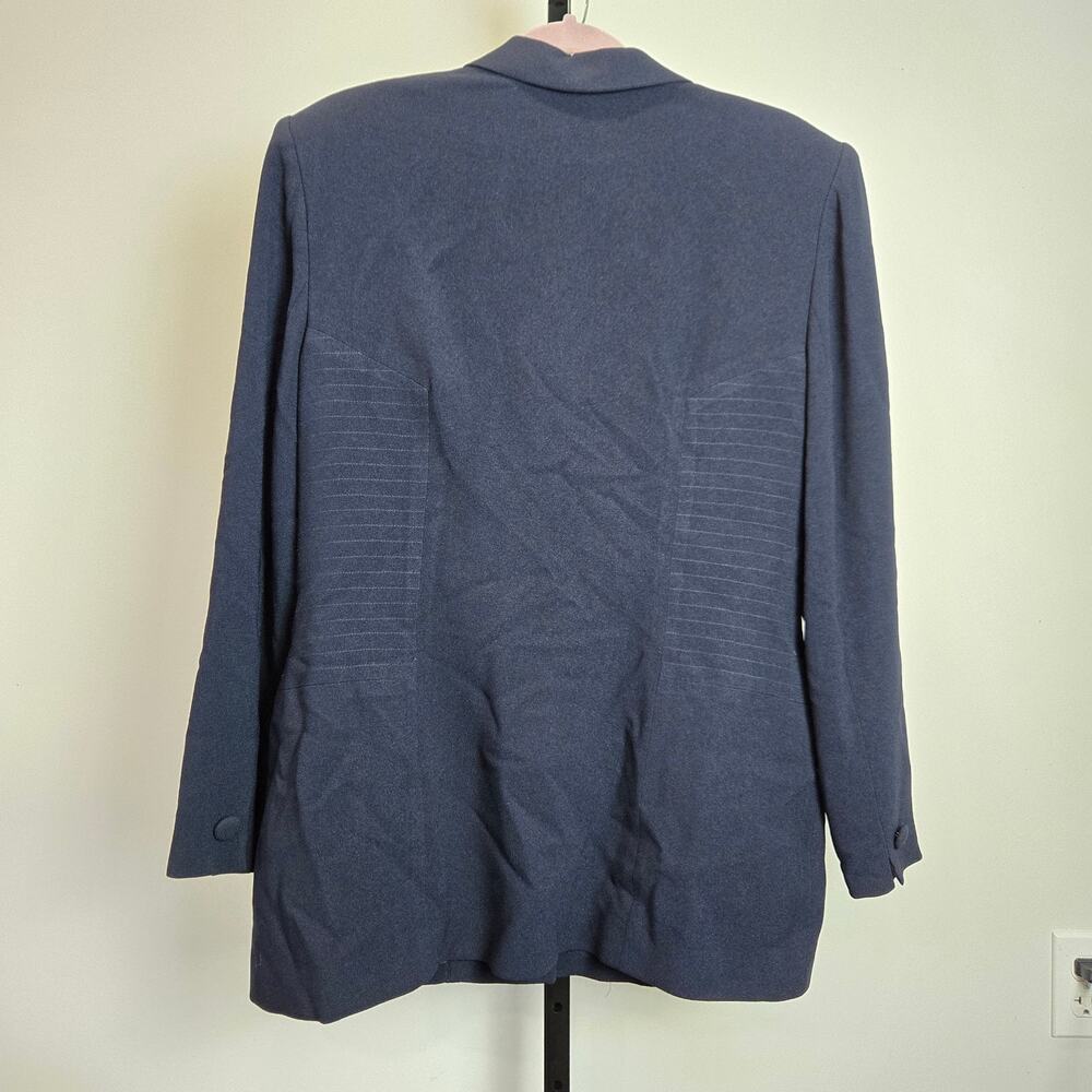 Vintage‎ Christian Dior 1980s Suit Set Blazer Jacket Skirt Navy Blue Plus 14 - Picture 6 of 12